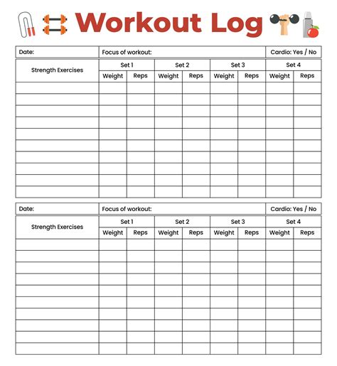 Strength Training Log Sheets