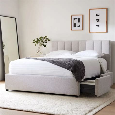 A Luxurious Bed West Elm Emmett Side Storage Bed Modern Upholstered