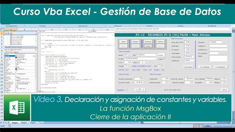 Curso VBA Excel 3 Las constantes y las variables La función MsgBox