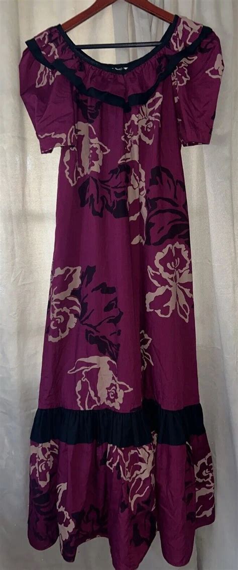 Hilo Hattie Made In Hawaii Womens Floral Long Aloha Muumuu Dress Size 8 International Society