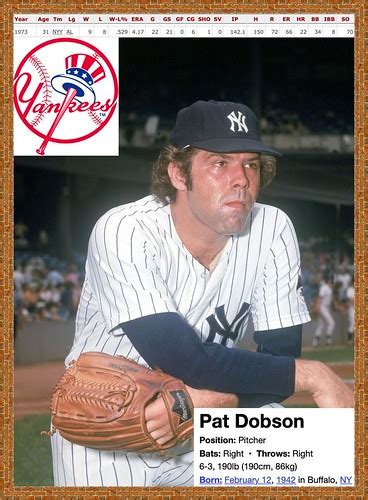 1973 Pat Dobson Undated Pat Dobson Of The New York Yankee Flickr