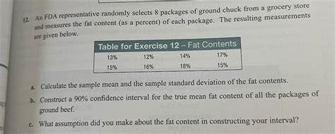 Solved An Fda Representative Randomly Selects Packages Chegg