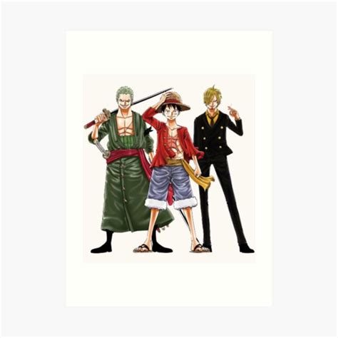 "LUFFY ZORO & SANJI ONE PIECE" Art Print for Sale by DarionSmitham | Redbubble