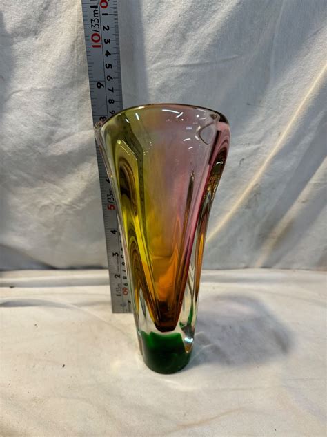 Bohemian Czech Art Glass Vase Josef Rozinek