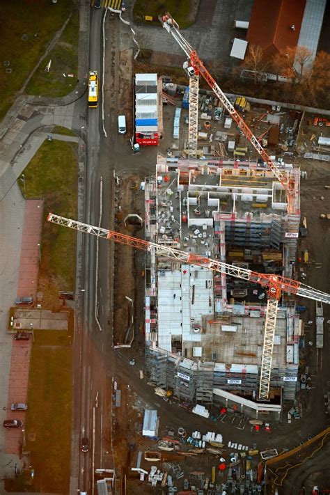 Luftaufnahme Berlin Eckhaus Baustelle Zum Neubau Eines Wohn Und