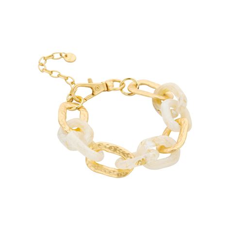 Biba Glieder Kette Flashback Gold Creme Schmuckverliebt