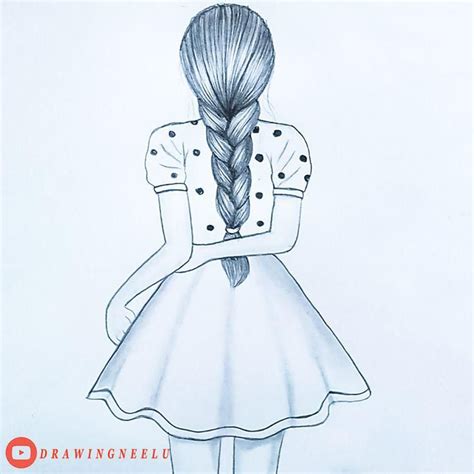 How To Draw Girl Backside Pencil Sketch For Beginner Simple Drawing