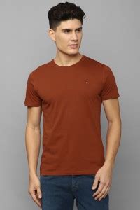 Louis Philippe Jeans Solid Men Round Neck Red T Shirt Buy Louis