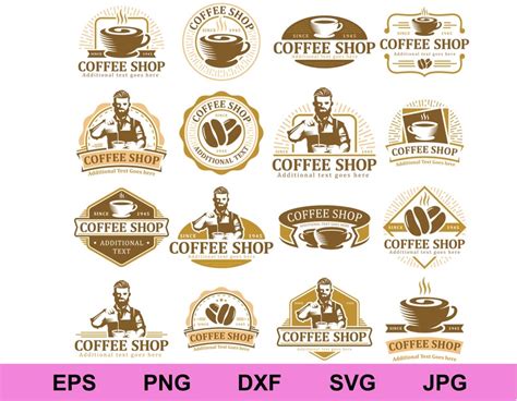 Coffee Logo Set of Collection Design Element Bundle Svg | Etsy