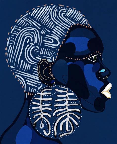 Mother Earth Blue African Woman Art Digital Art African Artwork