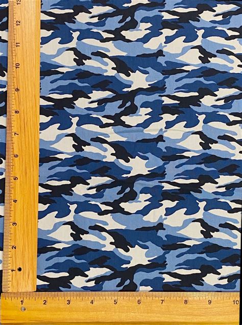 Army Camouflage 100% Cotton Blue Camo Print Fabric Material by | Etsy