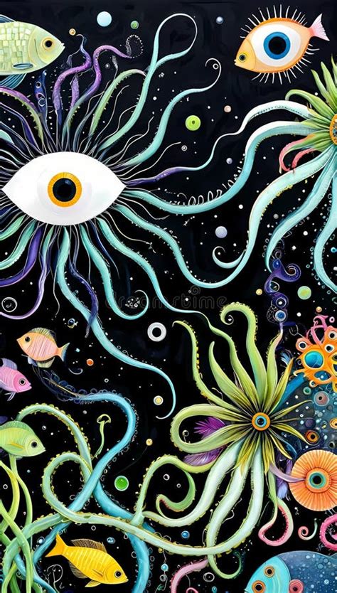 The Iiner World Of Autistic People In Psychedelic Art With Fish