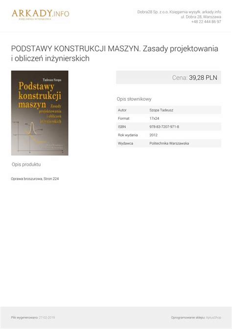 PDF PODSTAWY KONSTRUKCJI MASZYN Zasady Projektowania I