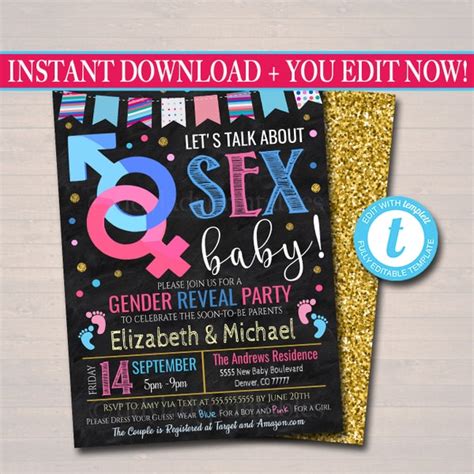 Funny Gender Reveal Invitation Etsy