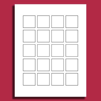 20 Squares Blank Template Printable By Structureofdreams TPT