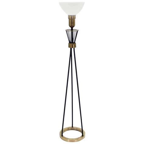 Brass Tri Leg Tripod Base Round Side Table Floor Lamp For Sale At 1stdibs