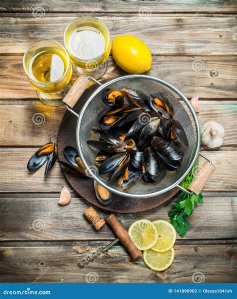 Fresh Seafood Clams With White Wine Stock Photo - Image of freshness, delicious: 141890902