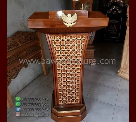 Harga Podium Kayu Jati Model Minimalis Jokowi Jepara Bawu Furniture