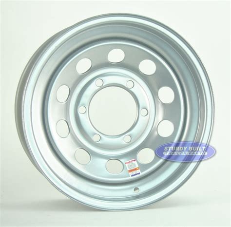 silver modular  lug trailer wheel