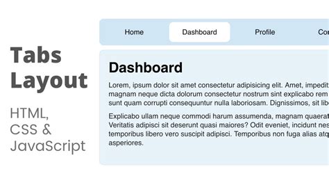 Create Minimal Tabs Layout Using Html Css Javascript Youtube