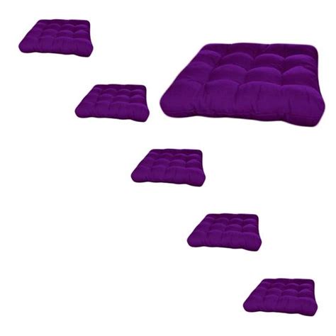 Jogo 6 Assentos Para Cadeira Futton 40x40 Roxo ARTESANAL Assento