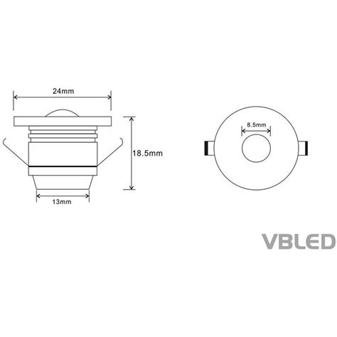 Mini Spotlights Mini Spot Encastrable LED VBLED 1W ALDYNE Minispot