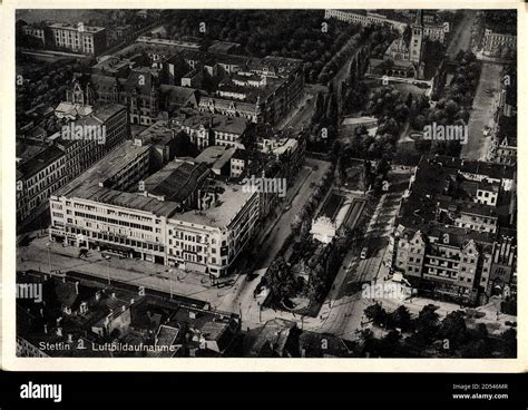 Szczecin Stettin Pommern Fliegeraufnahme Stadtzentrum Berliner Tor