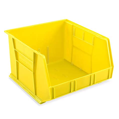 Plastic Stackable Bins 18 X 16 1 2 X 11 Yellow S 12422y Uline