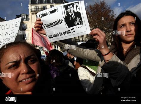 Tunisians And Supporters Demonstrate In Paris France On January 15