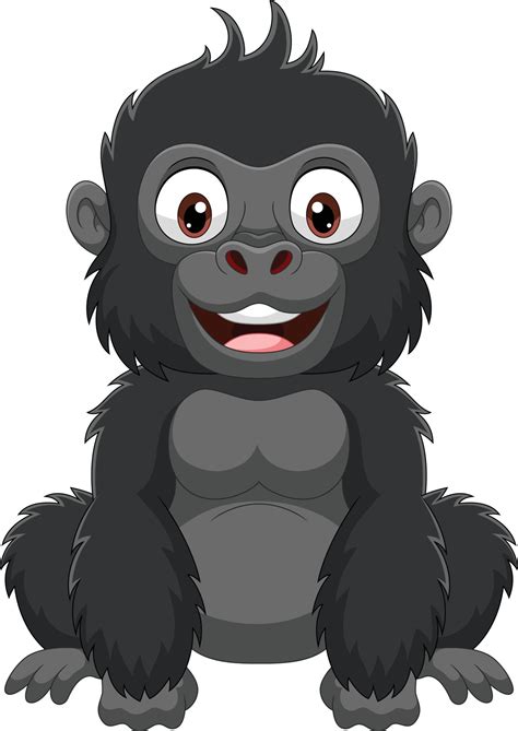 Cartoon cute baby gorilla sitting 7152909 Vector Art at Vecteezy