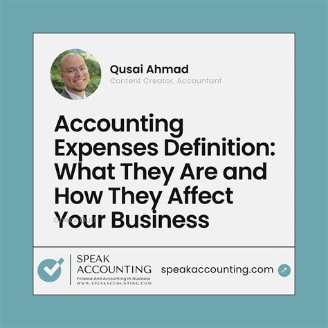 Accounting Expenses Definition What They Are And How They Affect Your Business Speak Accounting