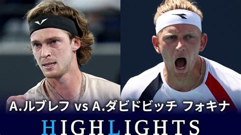 男子テニスatpツアー2023 マスターズ1000 ローマ シングルス3回戦 Aルブレフ Vs Aダビドビッチ フォキナesp