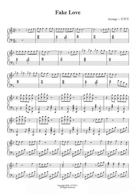 Bts Fake Love Sheet Music