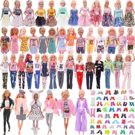 10 Adet Tak M 5 El Yap M Giyim Tak M Elbise 5 Pairs Ayakkab Barbie