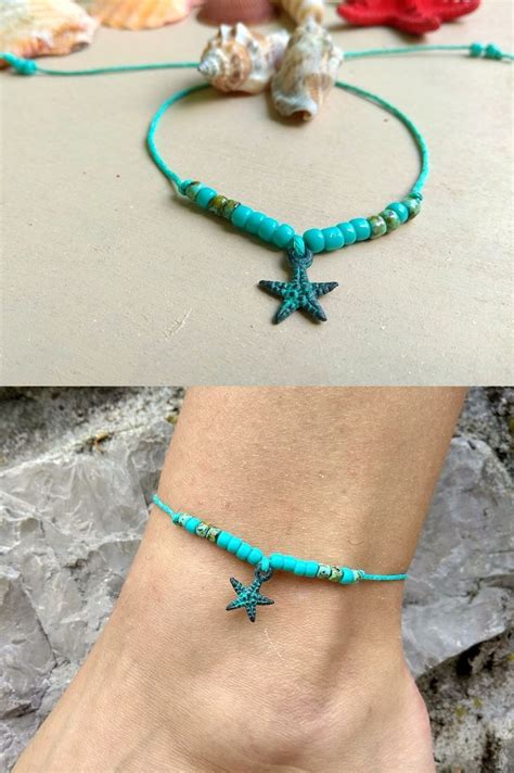 Starfish Ankle Bracelet Waterproof Anklet Beach Jewelry Beaded Etsy