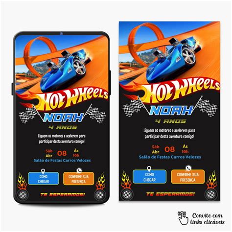 Convite Interativo Hot Wheels Elo Produtos Especiais