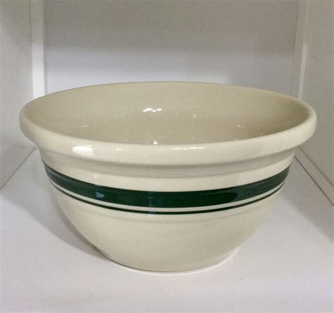 Quart Mixing Bowl Blue Stripe Roseville Ohio Fp Friendship Etsy