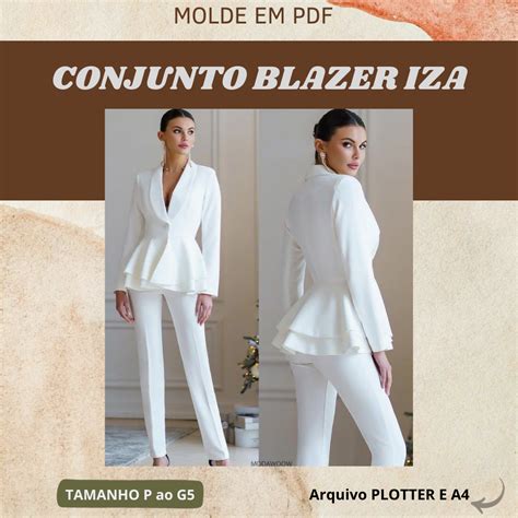 Molde Conjunto Blazer Isa Julia Suenia Nunes Gomes Hotmart