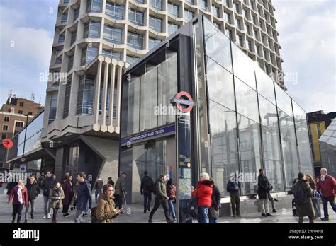 Tottenham Court Road Underground Station Glass Entrance With Centre