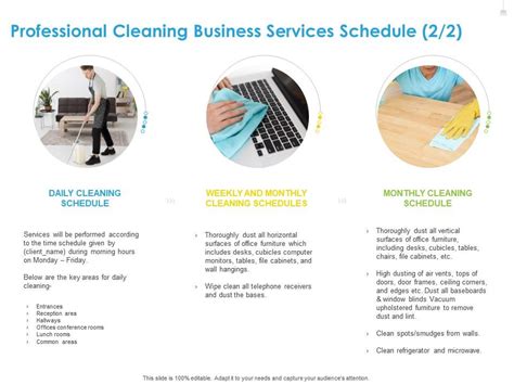 Professional Cleaning Business Services Schedule Cleaning Ppt Gallery Presentation Graphics