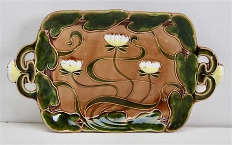 Art Nouveau Seerose Majolika Service von Villeroy Boch für Schramberg