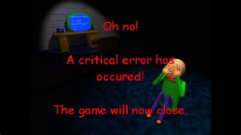 Baldis Basics Classic Remastered Rare Game Over Screen Youtube