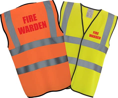 FIRE WARDEN Hi Vis Hi Viz High Visibility Reflective Safety Vest