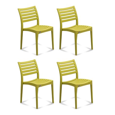 Supreme Omega Plastic Armless Chairs Set Of Yellow Amazon In