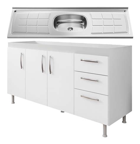 Balc O Gabinete Nathan Pia Inox Cm Portas Branco Nathy