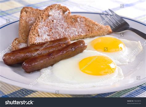 Fried Sunny Side Eggs Sausage Links Stock Photo Shutterstock