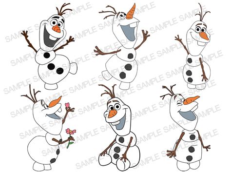 Olaf Svg Frozen Svg Olaf Clipart Olaf Silhouette Olaf Cut Etsy