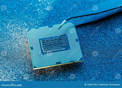 Chip Cpu Processor Processor With The Underside On A Black Background