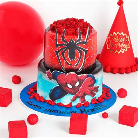 Unleash the Dynamic Duo: Spiderman Layer Red Blue Cake