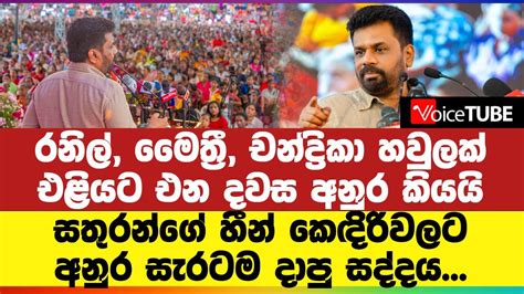 රනිල් මෛත්‍රී චන්ද්‍රිකා හවුලක් එළියට එන දවස අනුර කියයි සතුරන්ගේ